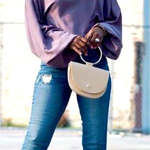 Anthropologie Grey Multiple Holds Crossbody Bag NWOT